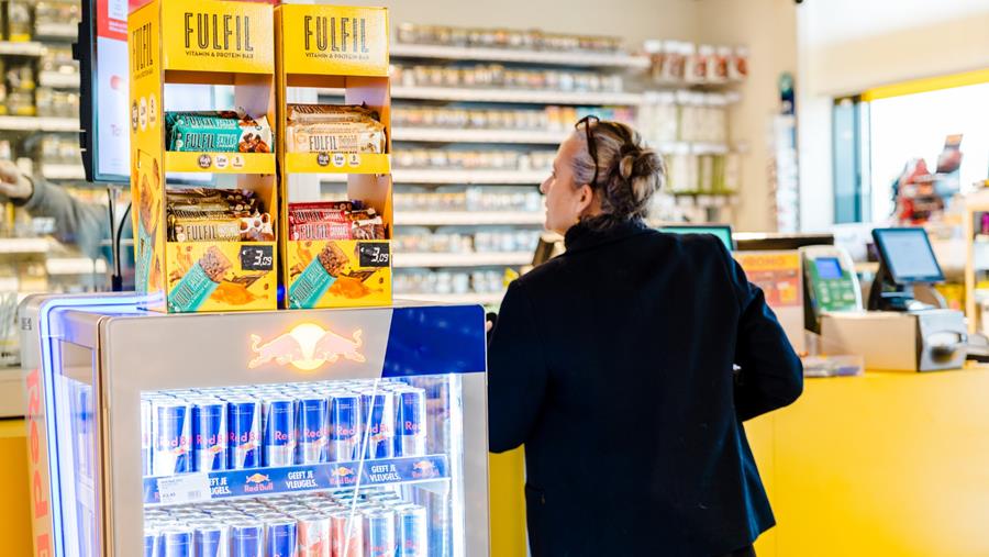 Healthy snackrepen in opmars in de dagbladhandel